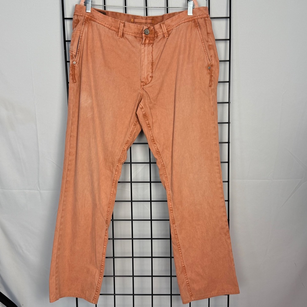 Tommy Bahama Chino Pants Mens 40x34 Coral Cotton Straight Leg Garment Dyed